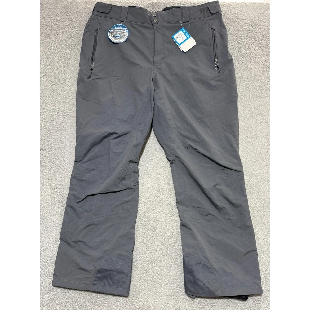 NEW Columbia Chilliwack Omni Tech Gray Ski Snow Pants Mens 2XL SM8366-053